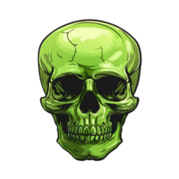 AI generated green skull art illustrations for stickers logo poster etc png