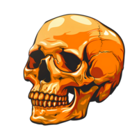 AI generated orange skull art illustrations for stickers logo poster etc png