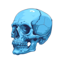 AI generated blue skull art illustrations for stickers logo poster etc png