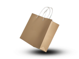 AI generated brown shopping bag isolated soft smooth lighting only png premium high quality