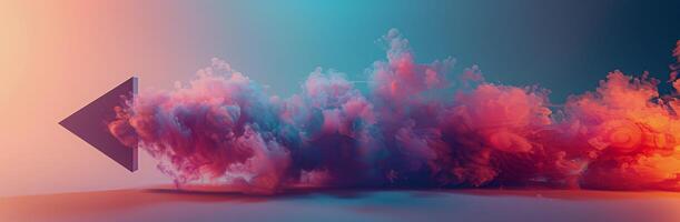 AI generated Red and Blue Cloud With Arrow photo