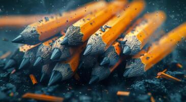 AI generated Close Up of a Bunch of Pencils photo