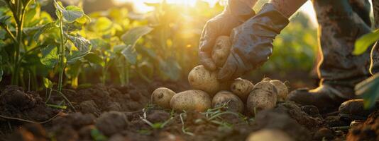 AI generated Person Harvesting Mushrooms in a Field photo