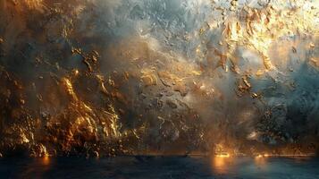 AI generated Intense Fire Erupting From Large Body of Water photo