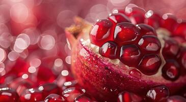 AI generated Close Up of Pomegranate on Table photo