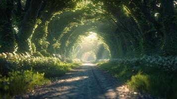 AI generated Tunnel of Trees photo