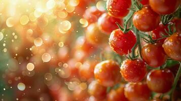 ai generado Tomates flotante en agua foto