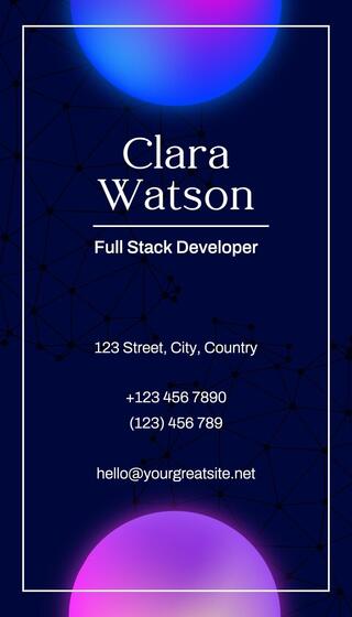 Modern Technology Theme Vertical Business Card