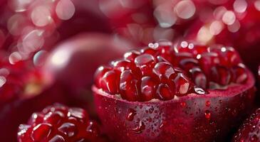 AI generated Close Up of Pomegranate on Table photo