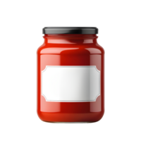 AI generated Empty mockup of tomato sauce jar isolated png