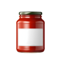 AI generated Empty mockup of tomato sauce jar isolated png