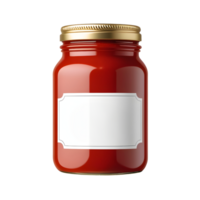 AI generated Empty mockup of tomato sauce jar isolated png