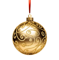 ai generiert Gold Weihnachten Ball Dekoration isoliert png