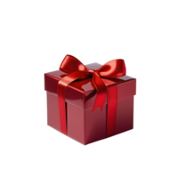 AI generated Red gift box with white bow png