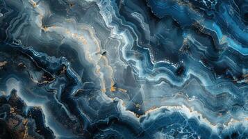 AI generated Close Up of a Blue and Gold Marble photo