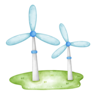 Illustration of a windmill on a field png