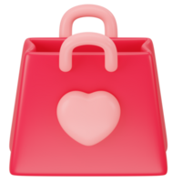 compras bolsa. Moda rosado bolso con manejar. 3d icono representación png