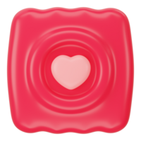 ren condón con rosado corazón 3d icono representación png