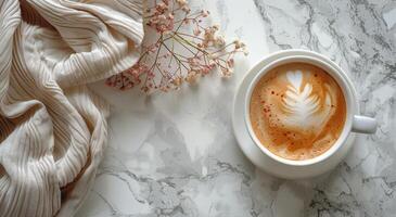 AI generated A Cup of Coffee With a Flower photo