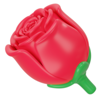 Rose flower 3d icon rendering png