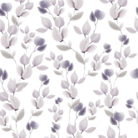 Watercolor pattern with the purple flowers and wild herbs png