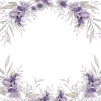 acuarela tarjeta con flores y hojas png