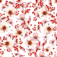 Watercolor seamless pattern of berries. Illustration png