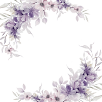 aquarelle carte avec fleurs et feuilles png