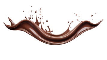 AI generated Chocolate splashes and swirls, clear isolated elegance on transparency background png