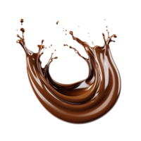 AI generated Chocolate splashes and swirls, clear isolated elegance on transparency background png