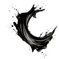 AI generated Black ink or paint splashes isolated on a transparent background png