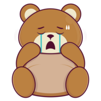 bear crying face cartoon cute png