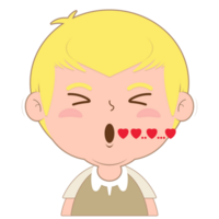 boy whistling love face cartoon cute png