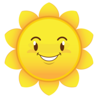 Sol sorrir face desenho animado fofa png