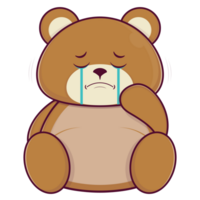 Urso chorando face desenho animado fofa png