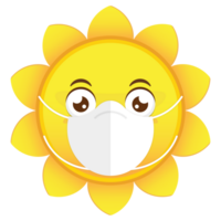 sun wear medical mask cartoon cute png