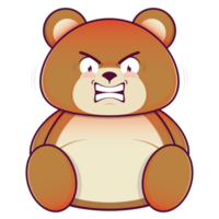 orso arrabbiato viso cartone animato carino png