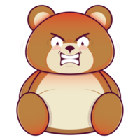 oso enojado cara dibujos animados linda png