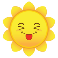 sun playful face cartoon cute png