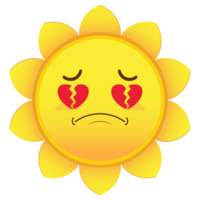 sun broken love face cartoon cute png