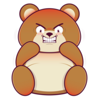 orso arrabbiato viso cartone animato carino png