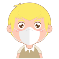 boy wear medical face cartoon cute png