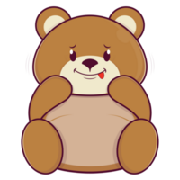 Urso dúvida face desenho animado fofa png