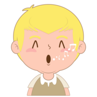 boy whistling face cartoon cute png