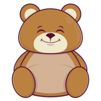 Urso sorrir face desenho animado fofa png