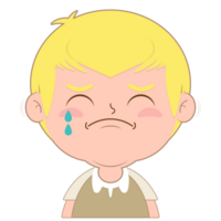 chico llorando cara dibujos animados linda png