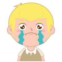 boy crying face cartoon cute png