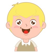 garçon sourire visage dessin animé mignonne png