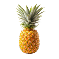 ai generado un piña con verde hojas en transparente antecedentes png