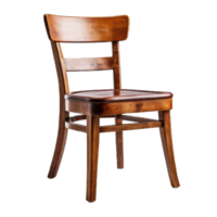 AI generated Wood Chair on Transparent Background PNG